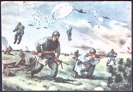 1943-CF Paracadutisti In Azione Annullo P.M. N.106 Del 8.1 Bollo Raggruppamento  - Weltkrieg 1939-45