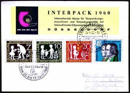 1960-Germania Cartolina Interpack Con Bella Affrancatura Serie 4 Valori Wohfahrt - Storia Postale
