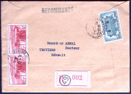 1947-Francia Raccomandata Con Affrancatura Multipla - Briefe U. Dokumente