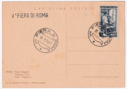 1951-ROMA Porta Maggiore V Fiera (10.6) Annullo Speciale E Lineare Su Cartolina - 1946-60: Poststempel