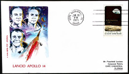 1971-U.S.A. Busta Commemorativa Tematica Spazio Lancio Apollo 14 - Lettres & Documents