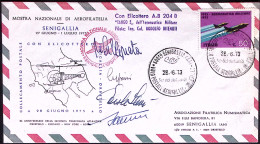 1973-aerogramma Collegamento Postale Con Elicottero Senigallia Orbetello Del 28. - 1971-80: Marcofilie