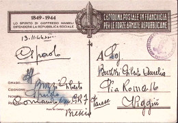 1944-GOFFREDO MAMELI Cartolina Franchigia, Con Posta Da Campo Al Centro, Viaggia - Guerre 1939-45