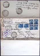 1949-raccomandata Affrancata Due Coppie Del L.5 + Coppia L.15 Democratica Con An - 1946-60: Storia Postale