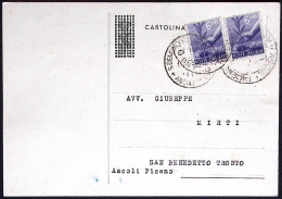 1949 Cartolina Del Senato Della Repubblica Con Simboli Reali Cassati A Stampa Af - 1946-60: Poststempel