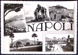 1950-cartolina Di Napoli Con 5 Belle Vedute Affrancata Coppia L.5 Democratica - Napoli (Naples)