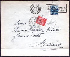 1949-lettera Affrancata L. 15 Per Fermo Posta In Messina Tassata In Arrivo Con L - 1946-60: Marcofilia