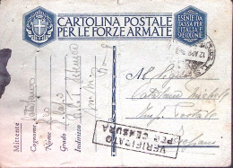 1943-R.C.T. SEBENICO C.2 (12.4) Su Cartolina Franchigia, Piega Centrale E Fori S - Guerre 1939-45
