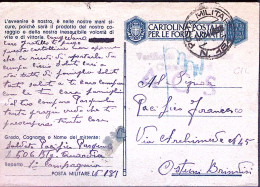 1944-Posta Militare/n.181 C.2 (10.12) Su Cartolina Franchigia - Guerra 1939-45