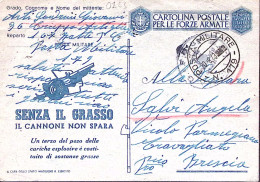 1943-Posta Militare/n.179 C.2 (20.8) Su Cartolina Franchigia, Fori Spillo - Weltkrieg 1939-45