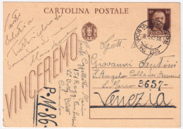 1943-Posta Militare/n. 86 C.2 (18.5) Su Cartolina Postale Vinceremo C.30 - Marcophilie