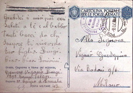 1943-Posta Militare/n.169 C.2 (9.9 Cat.Marchese P.ti 12) Su Cartolina Franchigia - Guerra 1939-45