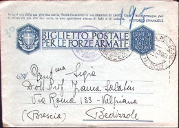 1943-Posta Militare/n.200 C.2 (2.2) Su Biglietto Franchigia Al Verso Manoscritto - Guerre 1939-45