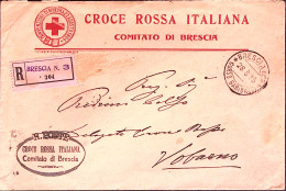 1915-CROCE ROSSA ITALIANA Comitato Di Brescia, Ovale Su Raccomandata Brescia (28 - Cruz Roja