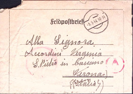 1944-R.S.I.FELDPOST N.86809 Manoscritto Al Verso Di Biglietto Franchigia (5.5) - Weltkrieg 1939-45