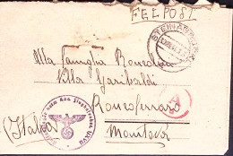 1944-R.S.I. FLIG 12 Manoscritto Al Verso Di Biglietto Franchigia Annullo Steinab - Guerre 1939-45