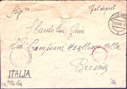 1943-R.S.I. PILLAU NEUTIEF/b (20.12) Su Busta Da Italiano In Germania Piega Cent - Weltkrieg 1939-45