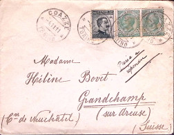 1911-COAZZE C.2 (4.11) Su Busta Affrancata Michetti C.15 + LEONI Coppia C.5 Per  - Poststempel