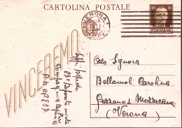 1944-R.S.I. Cartolina Postale C.30 Vinceremo Viaggiata P.D.C. 837 Manoscritto Ve - War 1939-45