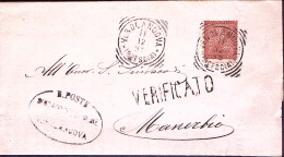 1895-VEROLANUOVA Tondo Riquadrato (11.12) Su Stampati Affrancato CIFRA C.2 - Marcofilie