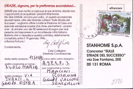 1995-STANHOME S.p.A. Concorso Strade Successo Viaggiata - 1991-00: Marcophilie