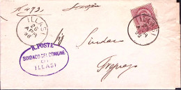 1898-ILLASI C1 (26.4) Su Sovrascritta Di Piego Affrancata Effigie C.10 - Storia Postale