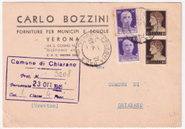 1945-Imperiale Senza Fasci Novara Coppia C.10 + Imperiale Coppia C.50 (249+536)  - Storia Postale