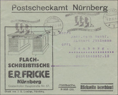 Bayern: 1922: Brief Nürnberg  Bamberg Schreibtisch Werbestempel Gewerbeschau - Brieven En Documenten