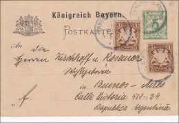 Bayern: Ganzsache 1898 Von Landshut Nach Buenos Aires - Briefe U. Dokumente