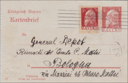 Bayern: Kartenbrief 1912 Von Nürnberg Nach Italien - Storia Postale