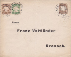 Bayern: 1893, Ortsbrief Kronach - Covers & Documents
