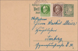 Bayern: 1920 Von Pfreimd Nach Amberg - Storia Postale