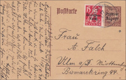 Bayern: 1920 Ganzsache Von Lindau Nach Ulm - Postal  Stationery