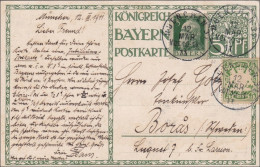 Bayern: 1911, Ganzsache Von München Nach Borås/Schweden - Postal  Stationery