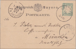 Bayern: Ganzsache Von München Nach Landshut - Postal  Stationery