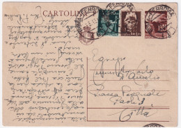 1946-Cartolina Postale Lire 1,20 (C127) Con Fr.lli Aggiunti Democratica C.60 E L - 1946-60: Marcophilia