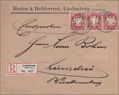 Bayern: 1908, R-Brief Von Lindenberg Nach Künzelsau - Briefe U. Dokumente