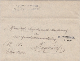 Bayern: 1882, Brief Aus Stadtsteinach Nach Rugendorf Mit Schreiben Als Inhalt - Brieven En Documenten