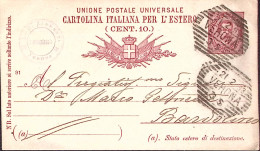 1891-Cartolina Postale ESTERO Effigie C.10 Viaggiata Verona (21.2.93) - Storia Postale