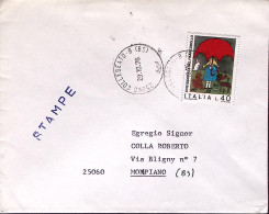 1976-GIORNATA FRANCOBOLLO Lire 40 Isolato Su Stampe Collebeato (29.10) - 1971-80: Poststempel