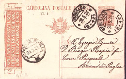1924-GESUALDO C.2 (28.5) Su Cartolina Postale C.30 Con Tassello Pubblicitario NO - Ganzsachen