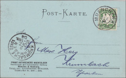 Bayern: 1904, Postkarte Von München Nach Krumbach Stadt - Covers & Documents