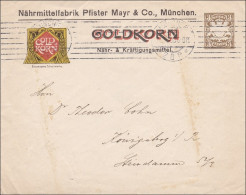 Bayern: Ganzsachenumschlag Von München Nach Königsberg /Goldkorn - Nährmittel - Cartas & Documentos