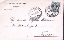 1920-Avv.Eriberto Robutti Vigevano Cartolina Intestata A Stampa Affrancata LEONI - Poststempel