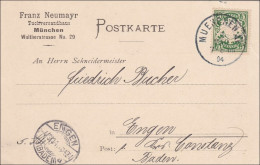 Bayern: 1904, Postkarte Tuchversandhaus München Nach Engen - Covers & Documents