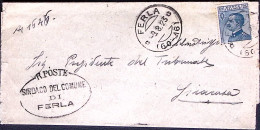 1923-FERLA C.2 (9.8) Su Piego Affrancata Michetti C.25 - Poststempel
