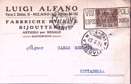 1927-MILANO C.2 (17.2) + Visitate Fiera Di Tripoli Annullo Targhetta, Su Cartoli - Marcophilie