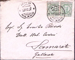 1927-AMO / MILANO C.2 (13.12) Su Busta Affrancata Floreale Coppia C.25 - Poststempel
