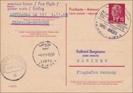 DDR: 1968: Antwort Ganzsache Aus Libyen Nach München - Storia Postale