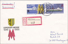 DDR: 1986 - 40 Jahre Leipziger Messe, Einschreiben Von Pausa Nach Guxhagen - Briefe U. Dokumente